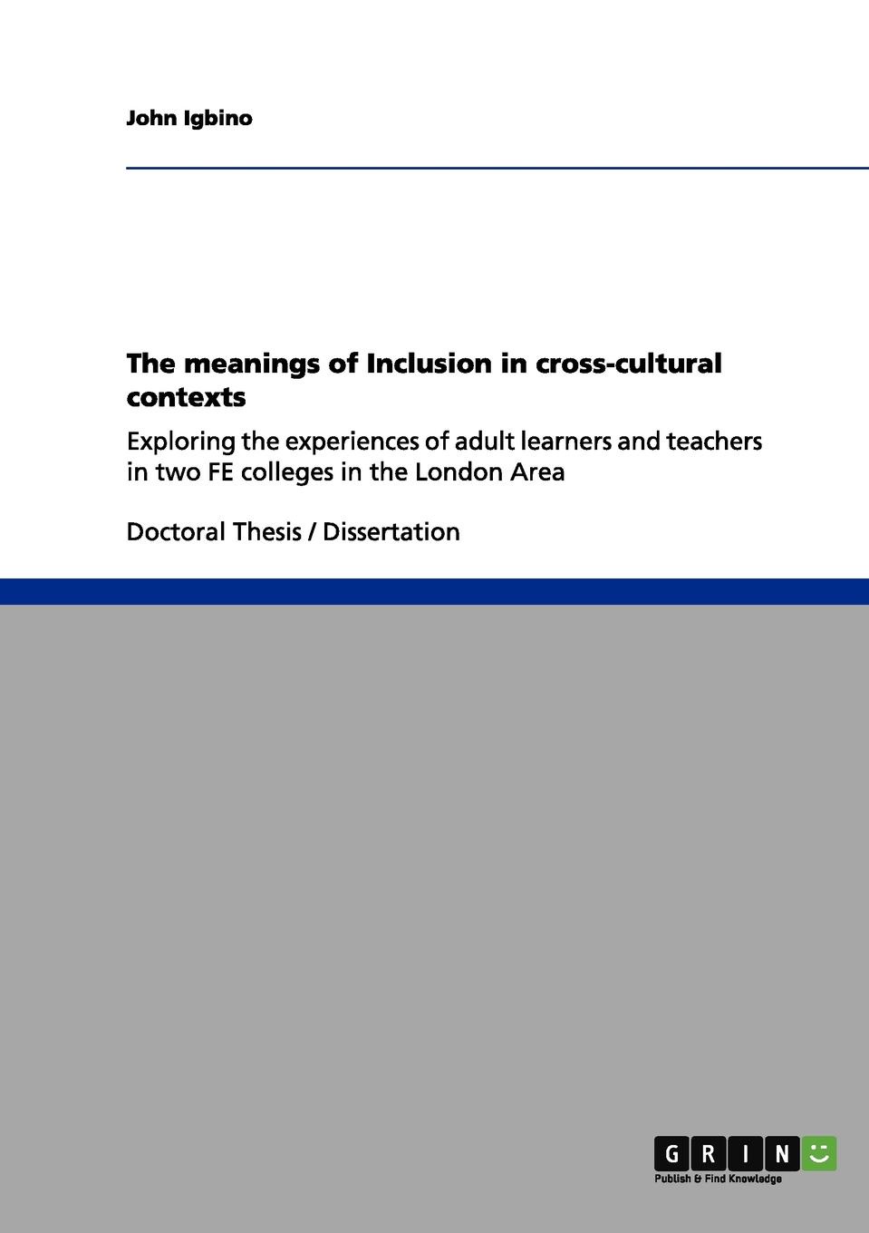 John Igbino The meanings of Inclusion in cross-cultural contexts john igbino the meanings of inclusion in cross cultural contexts