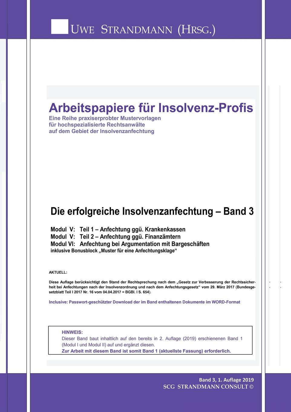 фото Die erfolgreiche Insolvenzanfechtung - Band 3