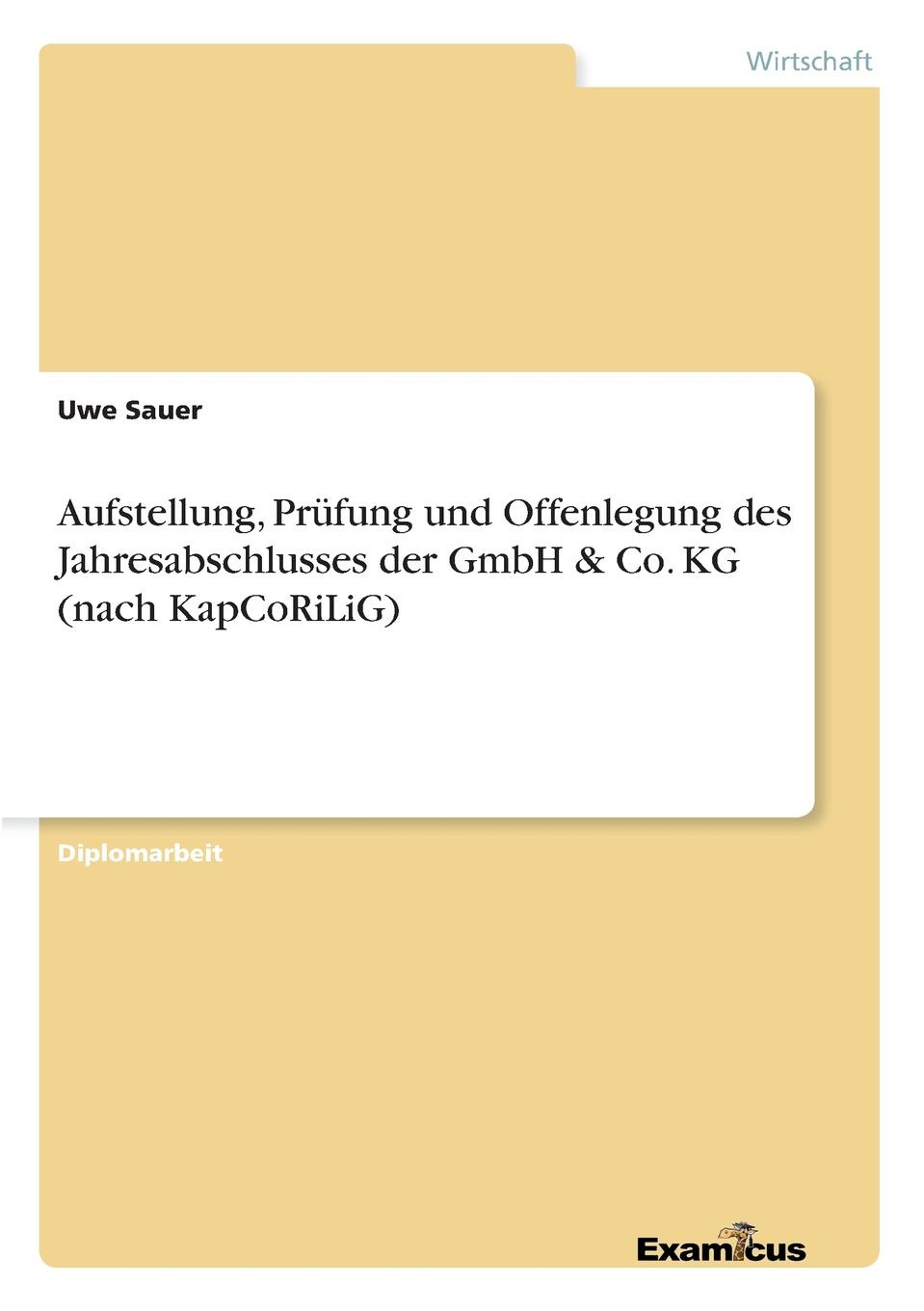 Aufstellung, Prufung und Offenlegung des Jahresabschlusses der GmbH . Co. KG (nach KapCoRiLiG)