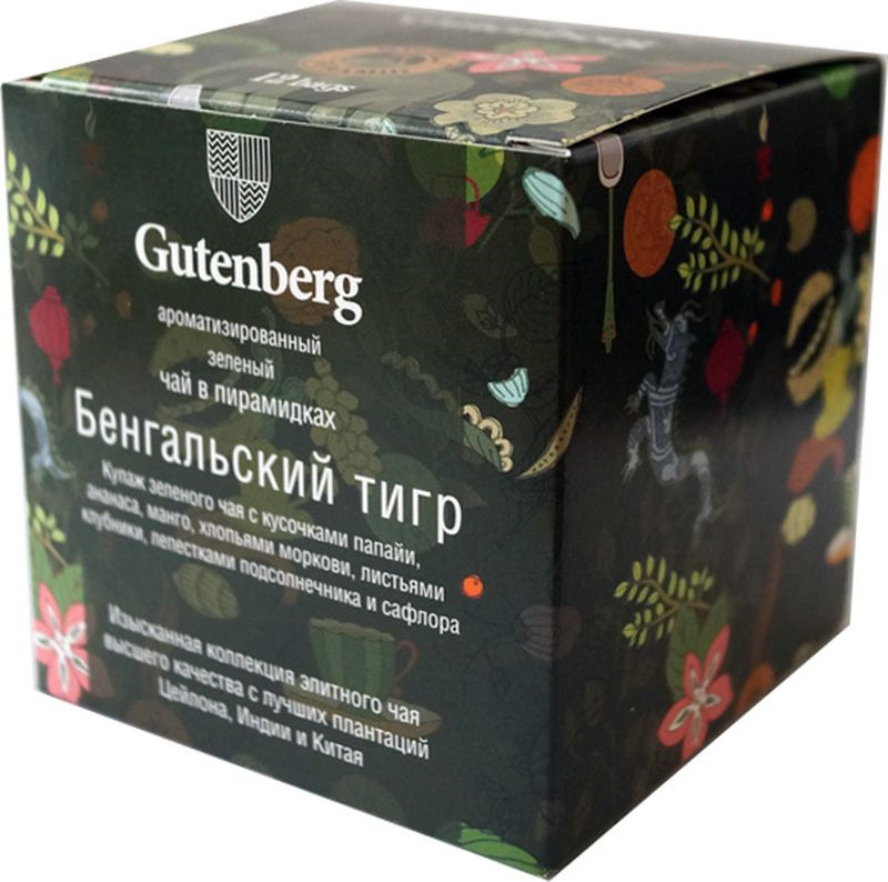 Чай в пирамидках Gutenberg Бенгальский тигр, 12 шт