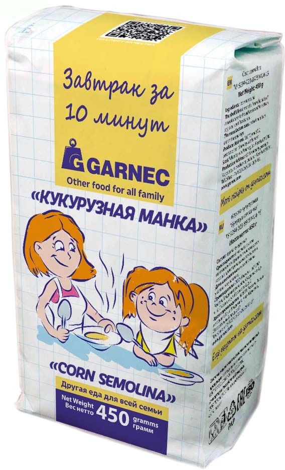 Кукурузная крупа Гарнец "Кукурузная манка", 450 г