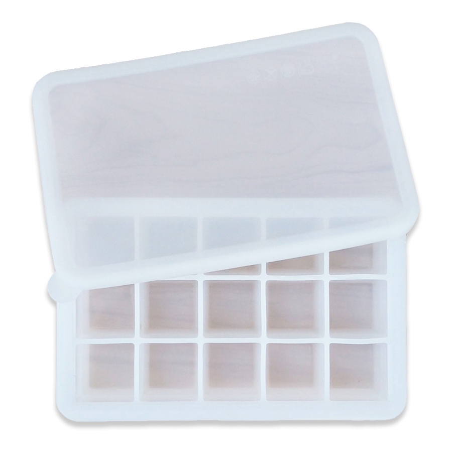 фото Силиконовая форма для льда с крышкой, белая, на 15 кубиков Kitchen angel