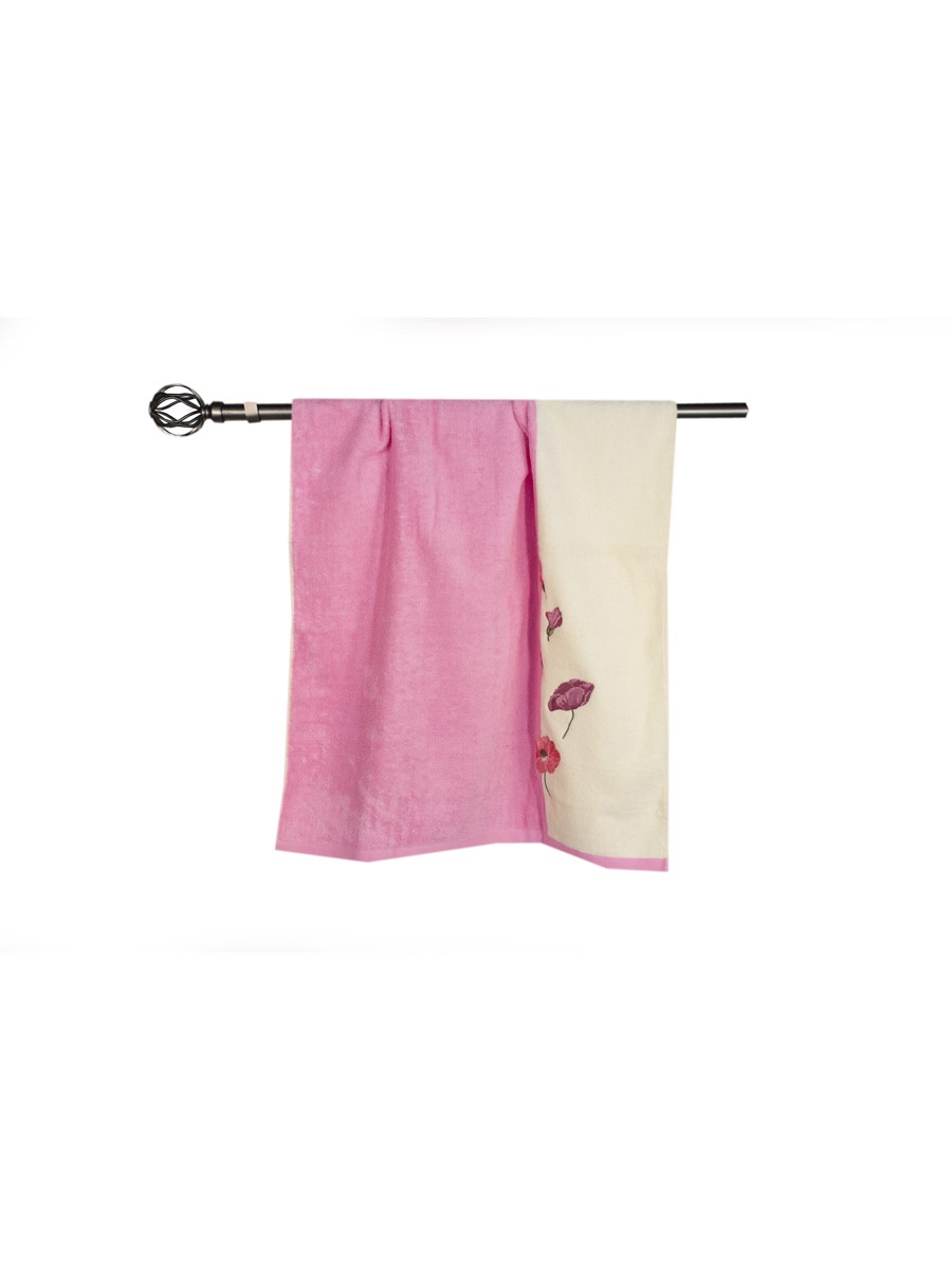 Полотенце банное Grand Stil Маки, размер 68*135, Т753b, розовый