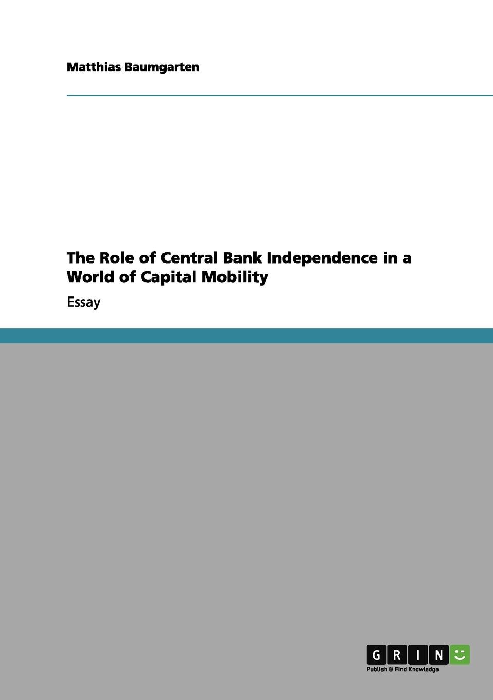 фото The Role of Central Bank Independence in a World of Capital Mobility