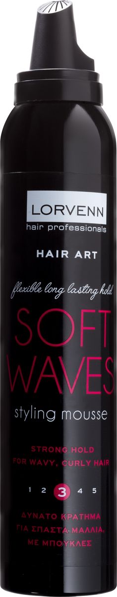 фото Пенка Lorvenn Hair Art Mousse Soft Waves, для укладки для волнистых волос, сильная фиксация, 200 мл