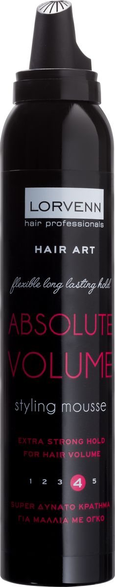 фото Пенка Lorvenn Hair Art Absolute Volume, для укладки для нормальных или тонких волос, сверхсильная фиксация, 200 мл