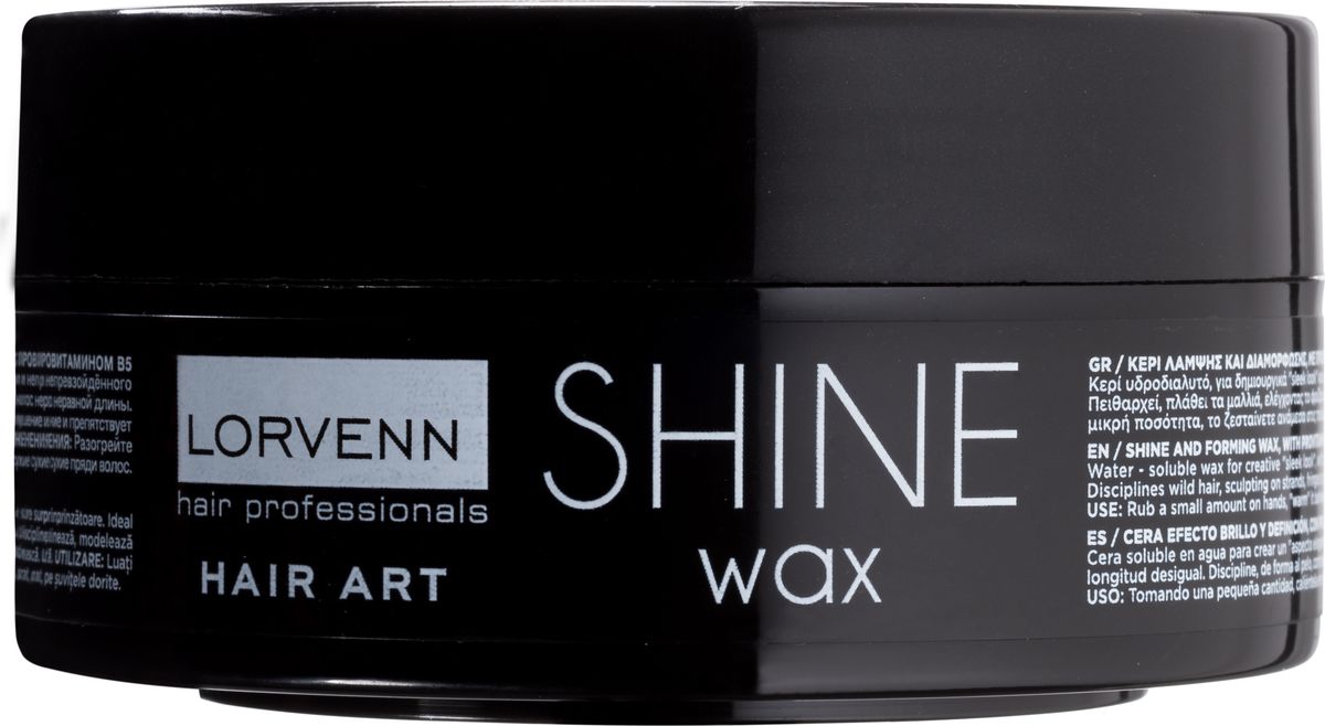 фото Моделирующий воск для волос Lorvenn Hair Art Shine Wax, для придания блеска, с провитамином B5, сильная фиксация, 75 мл