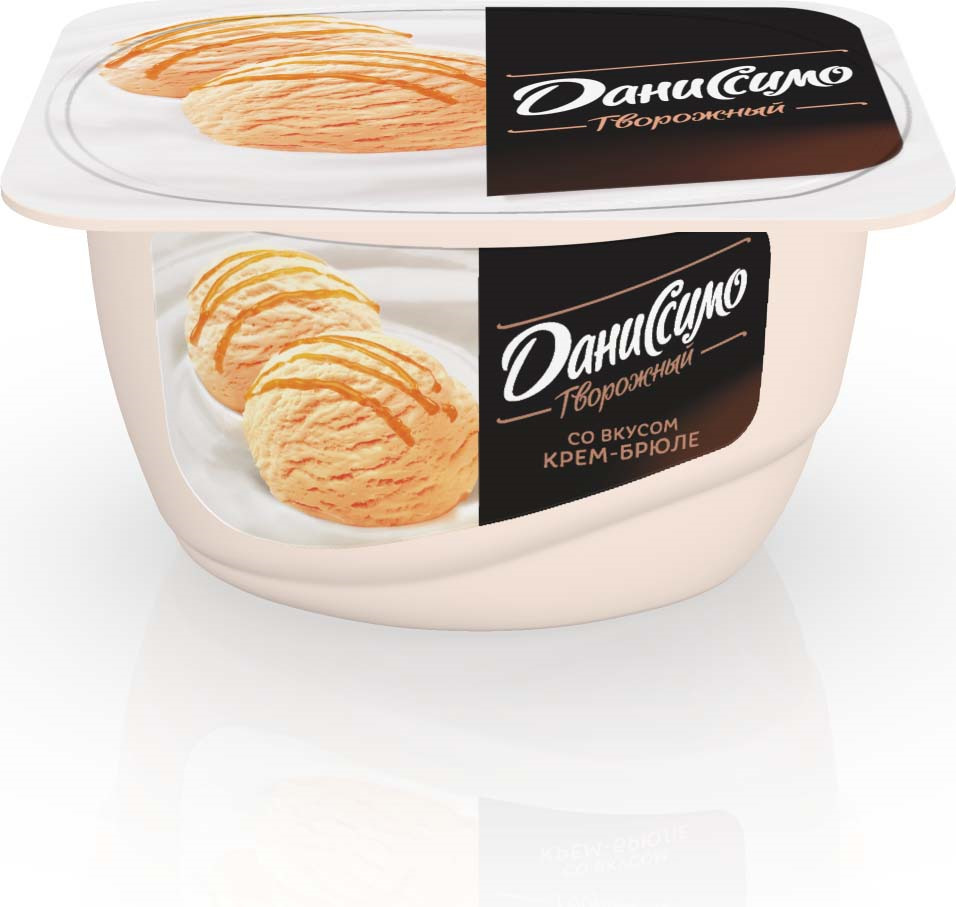 Крем-брюле 5,5%, 130 г. Купить Даниссимо Продукт творожный мороженое Крем-б...