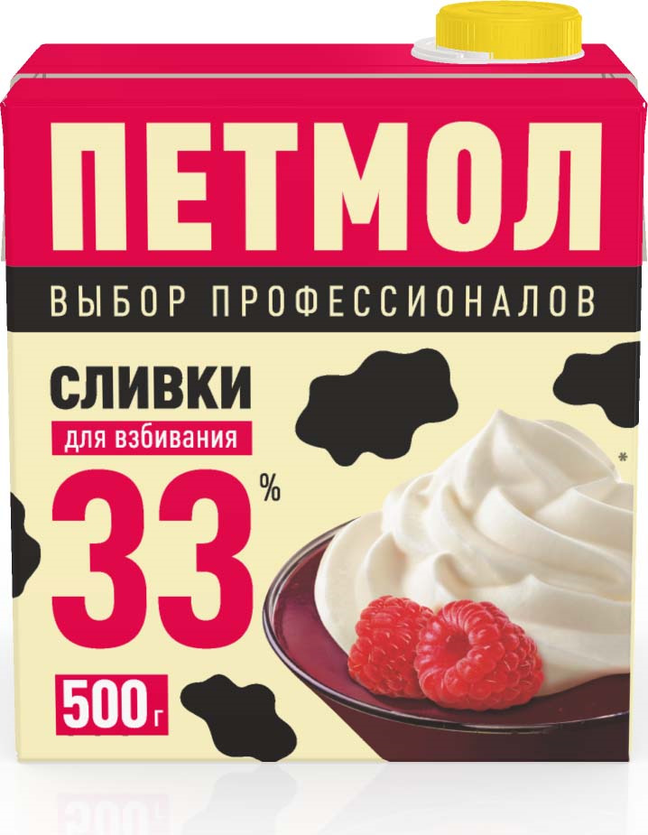 фото Петмол Сливки для взбивания ультрапастеризованные 33%, 500 г