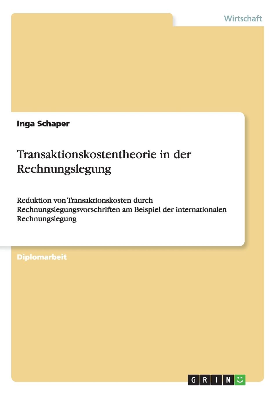 фото Transaktionskostentheorie in der Rechnungslegung