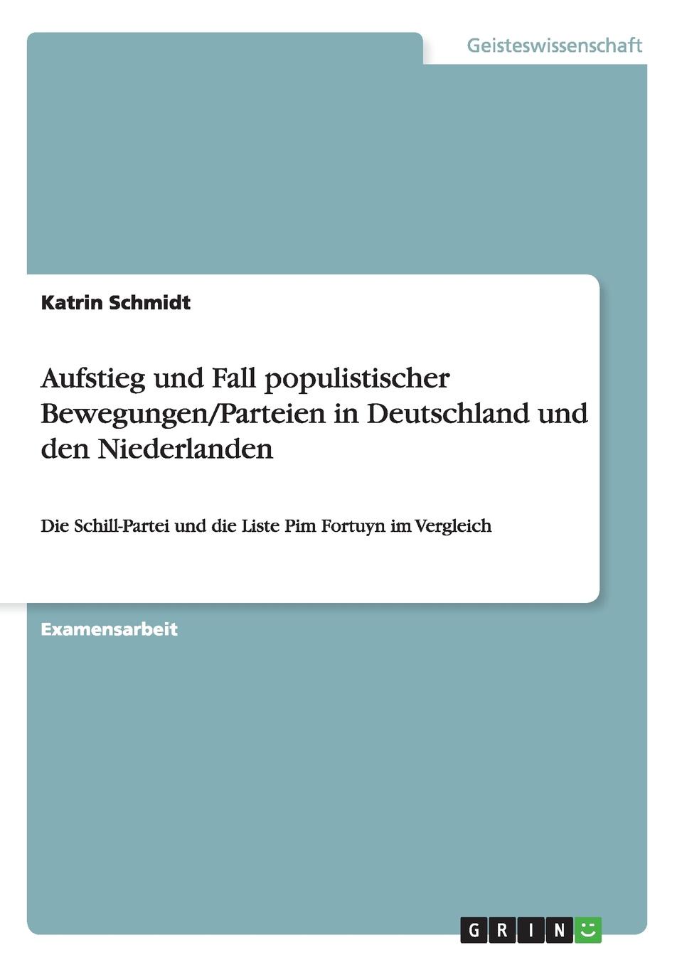 Aufstieg und Fall populistischer Bewegungen/Parteien in Deutschland und den Niederlanden