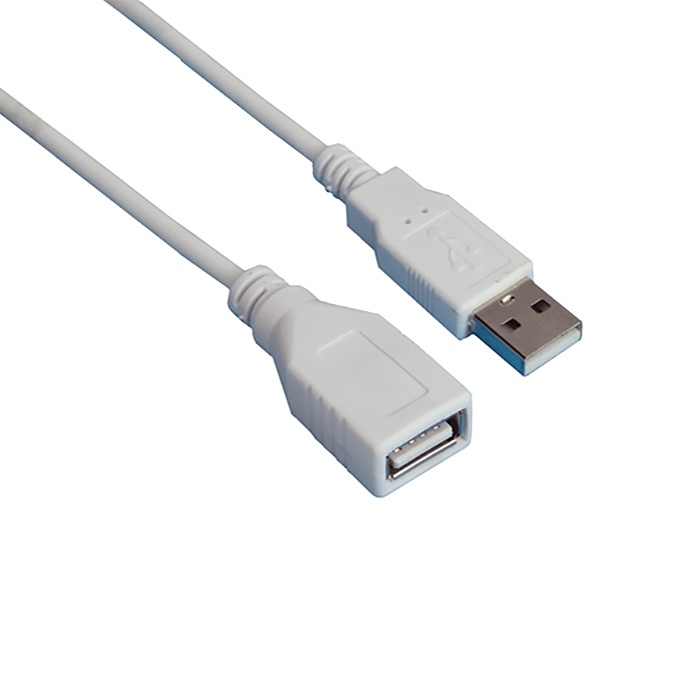 Удлинитель кабеля Mobiledata Удлинитель USB 2.0 (A-A) белый, белый