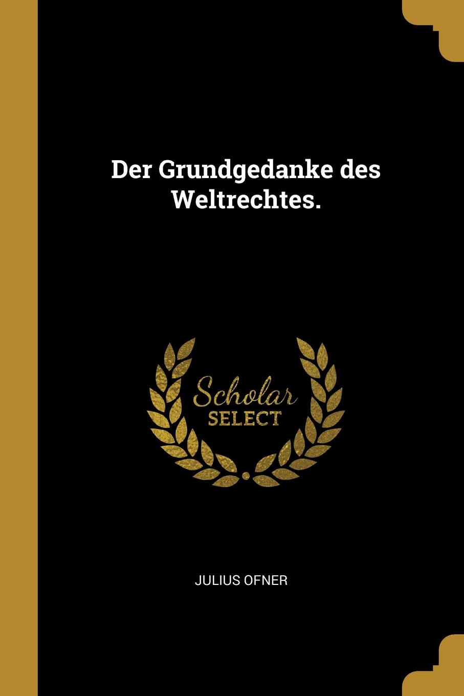 Der Grundgedanke des Weltrechtes.