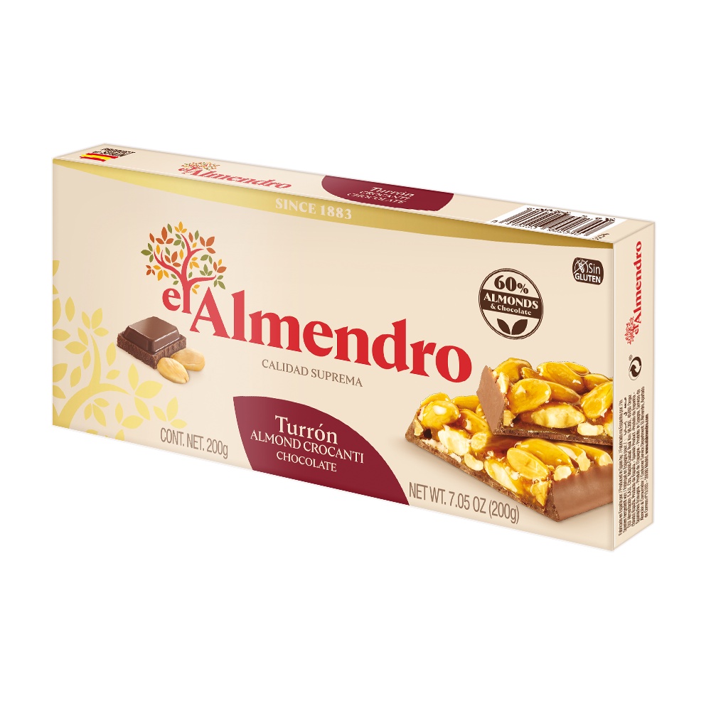 фото Нуга El Almendro Испанская хрустящая Turron с шоколадом, 75 г