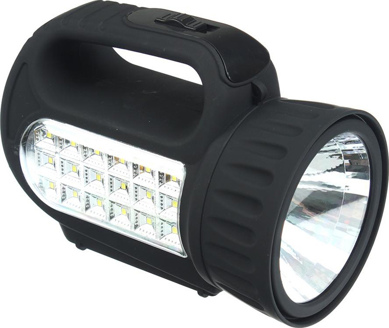 фото Фонарь-прожектор Чингисхан, аккумуляторный, 18 SMD + 1 Вт LED, 198-041, черный