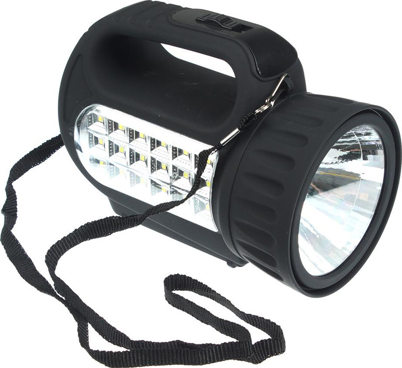 фото Фонарь-прожектор Чингисхан, аккумуляторный, 18 SMD + 1 Вт LED, 198-041, черный