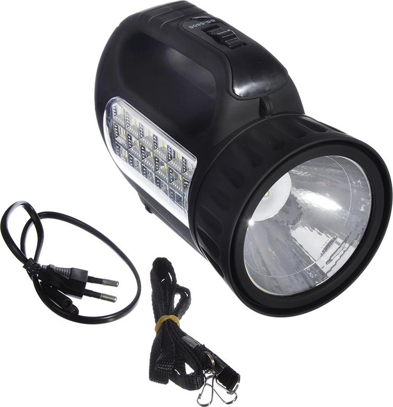 фото Фонарь-прожектор Чингисхан, аккумуляторный, 18 SMD + 1 Вт LED, 198-041, черный