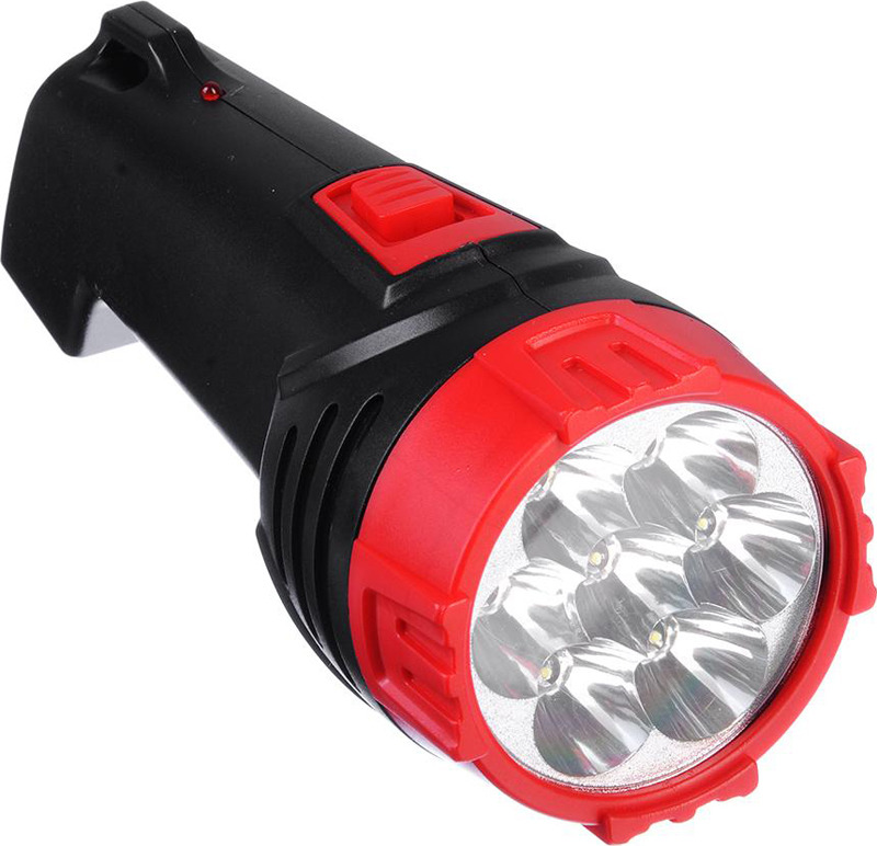 Ручной фонарь Чингисхан, 7 LED, 3 Вт, 224-012, черный, красный