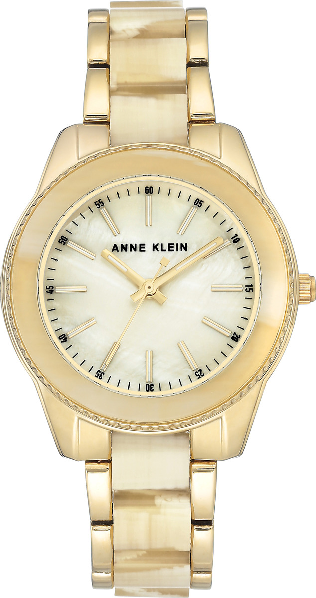 фото Часы Anne Klein женские, бежевый, золотой