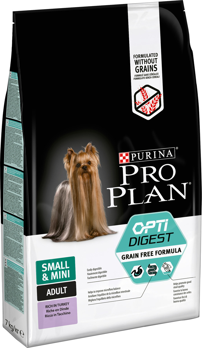 фото Корм сухой Pro Plan Optidigest Grain Free Formula, для собак мелких и карликовых пород, с чувствительным пищеварением, с высоким содержанием индейки, 7 кг