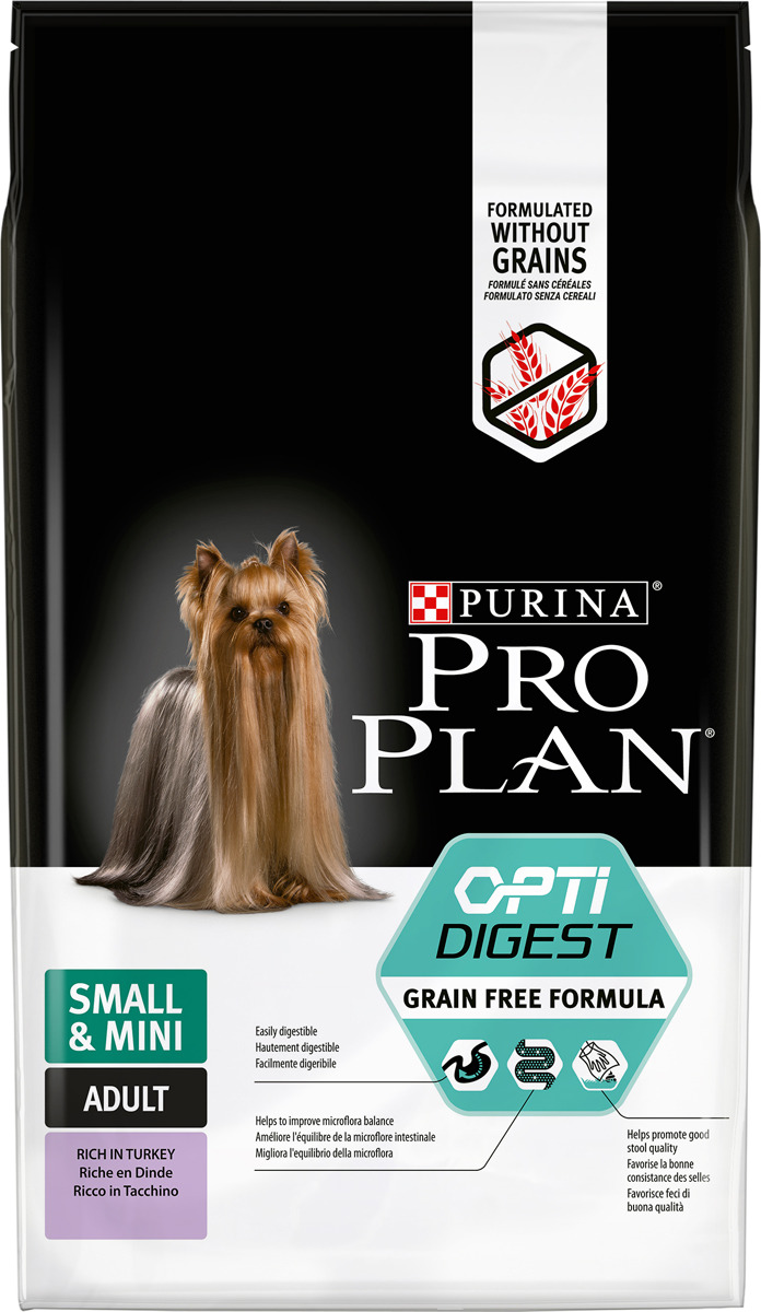 фото Корм сухой Pro Plan Optidigest Grain Free Formula, для собак мелких и карликовых пород, с чувствительным пищеварением, с высоким содержанием индейки, 7 кг