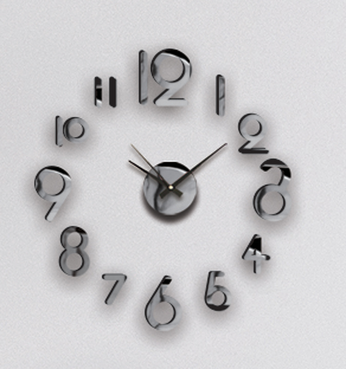 Настенные часы Kleber Clock, на клейкой ленте, KLE-CL207, черный, диаметр 35 см