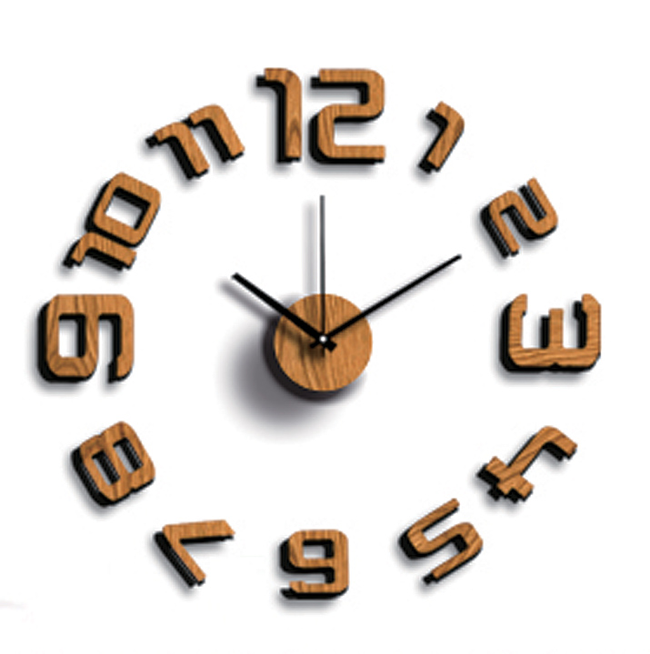 Настенные часы Kleber Clock, на клейкой ленте, KLE-CL208, светлое дерево, диаметр 35 см
