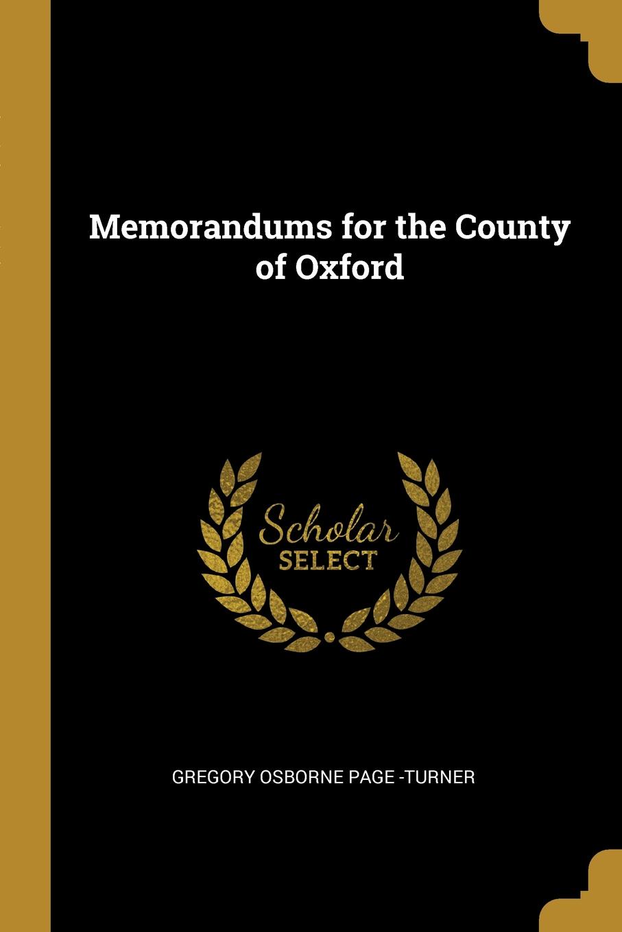 Memorandums for the County of Oxford