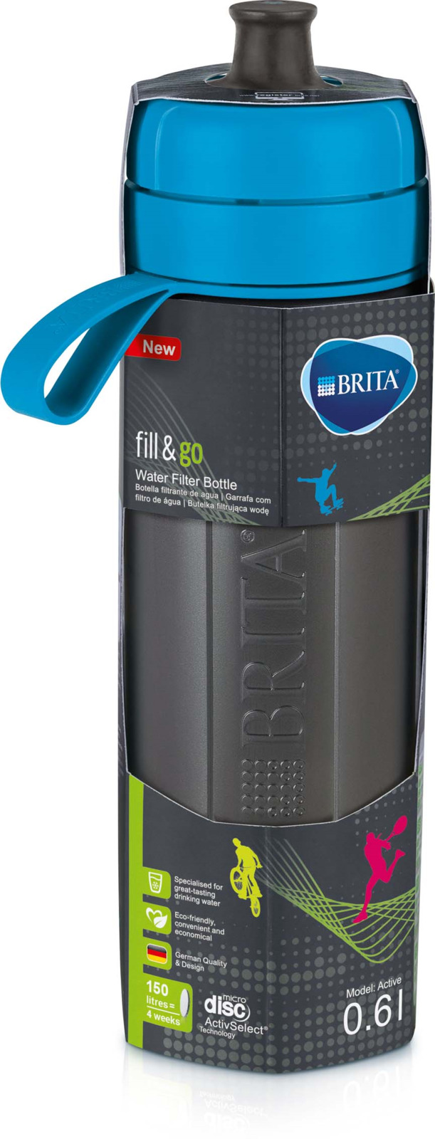 фото Фильтр походный Brita Fill&Go Active, голубой, 600 мл