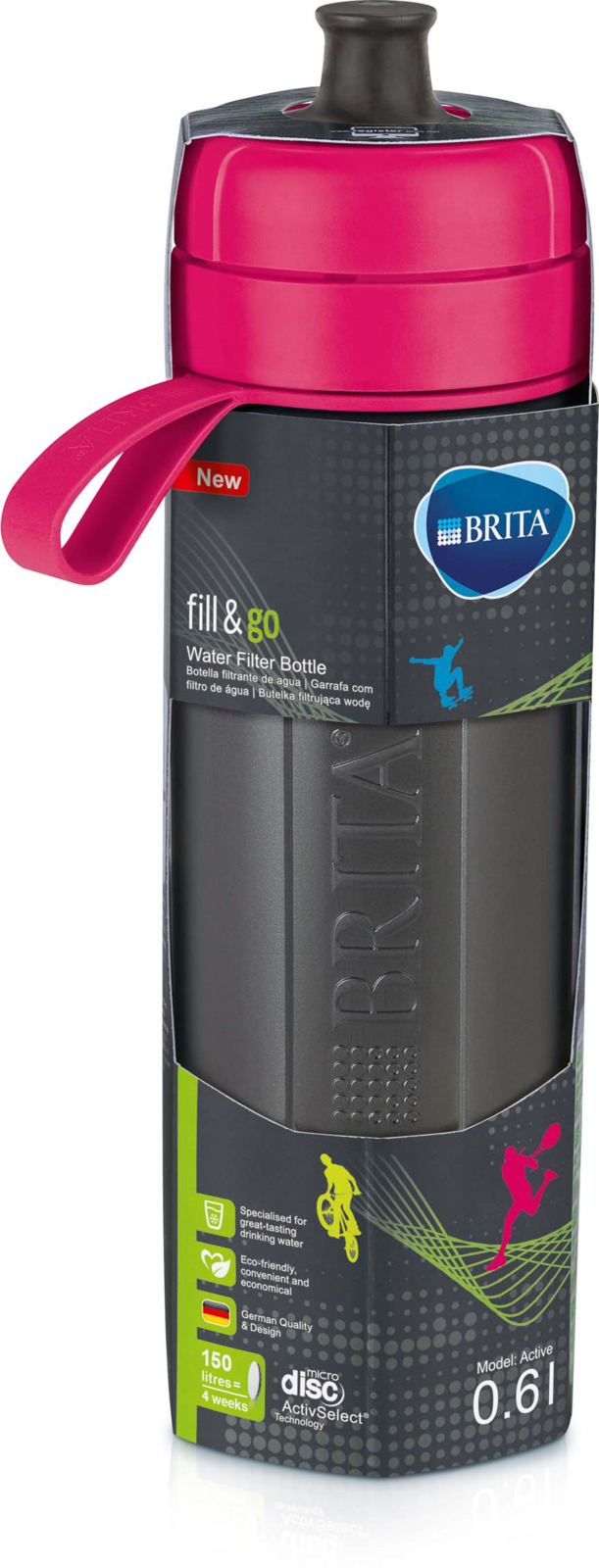 фото Фильтр походный Brita Fill&Go Active, розовый, 600 мл