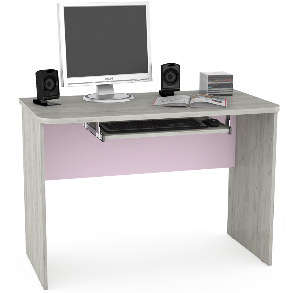 Компьютерный стол Моби Тетрис 344, цвет дуб белый/лаванда