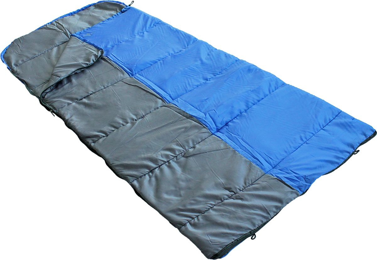 фото Спальный мешок Woodland Camping+ 250, 68059, правосторонняя молния, синий