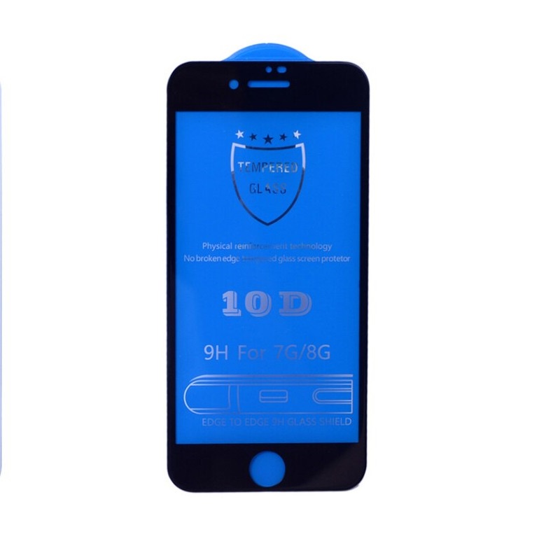 фото Защитное стекло 10D Full Glue 9H (на весь экран) для iPhone 7/8, черное