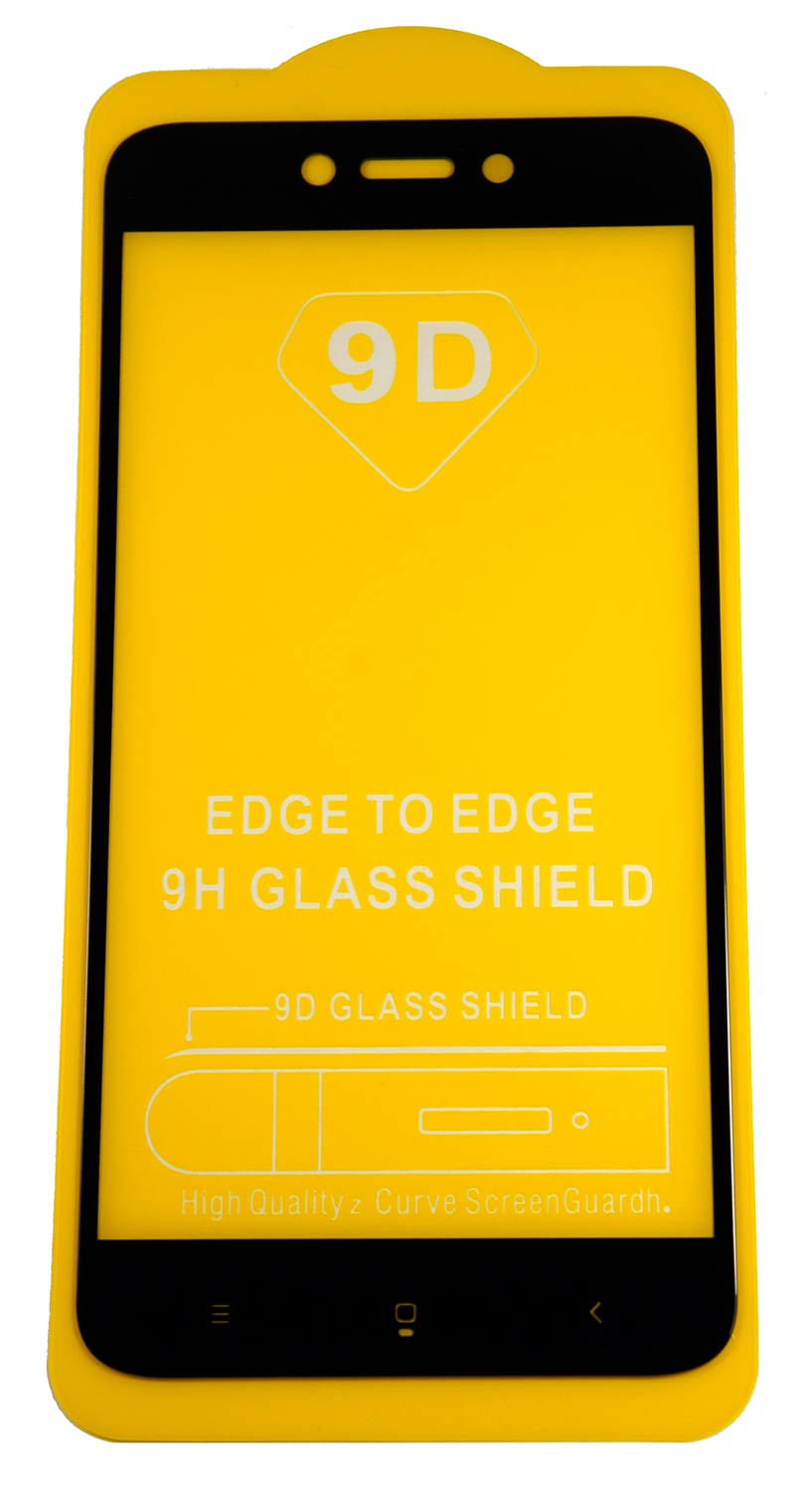 Защитное стекло Xiaomi Redmi Go (полная проклейка черная рамка)