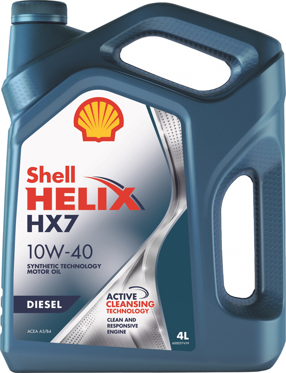 фото Моторное масло Shell Helix HX7 Diesel, полусинтетическое, 10W-40, 4 л