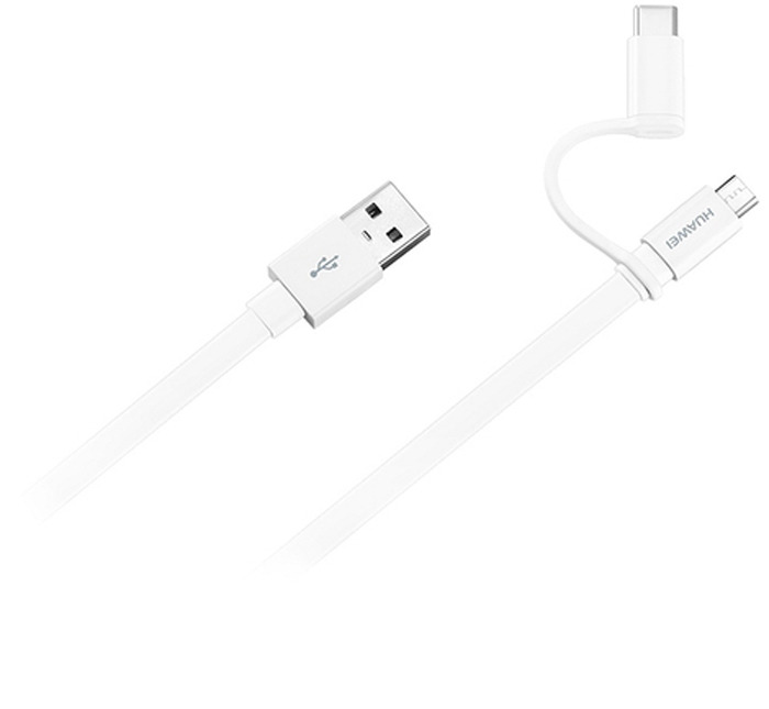 фото Кабель Huawei CP55S 2-в-1 micro-USB + Type-C, белый, 1,5 м