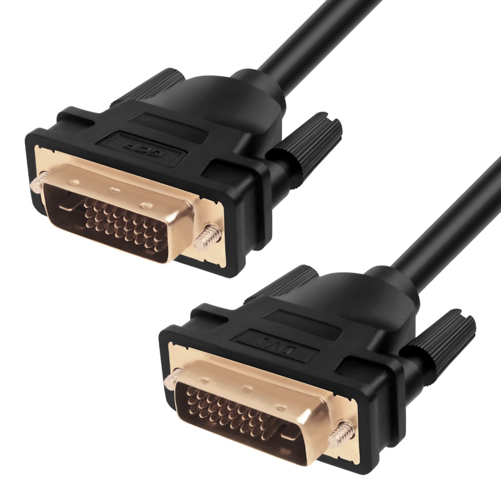 фото Кабель Greenconnect DVI-D, GCR-DM2DMC2-10.0m, DVI/DVI, 10.0м, черный, для мониторов, телевизоров, компьютеров