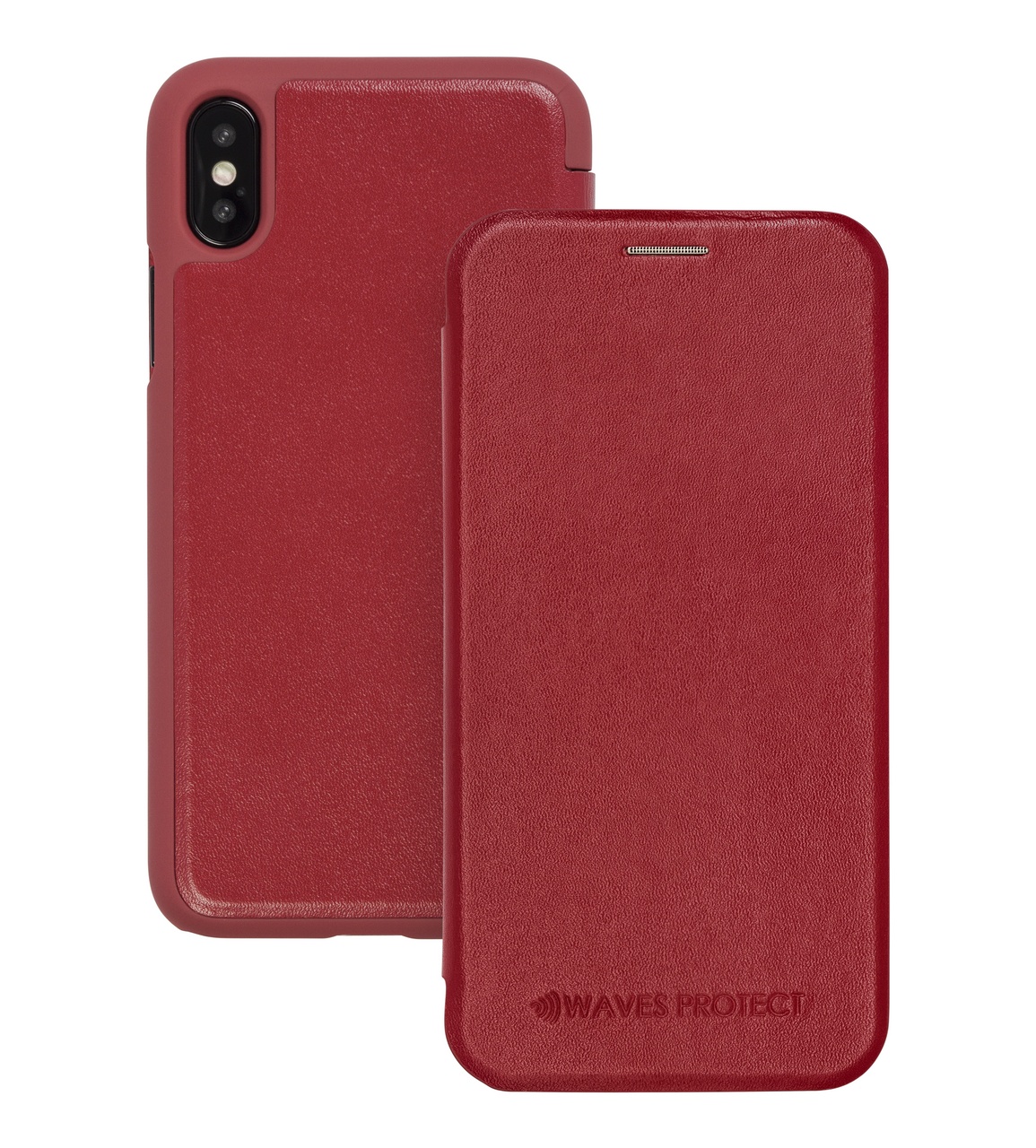 фото Чехол для сотового телефона Waves Protect Чехол кожаный для iPhone Х/ХS red, красный