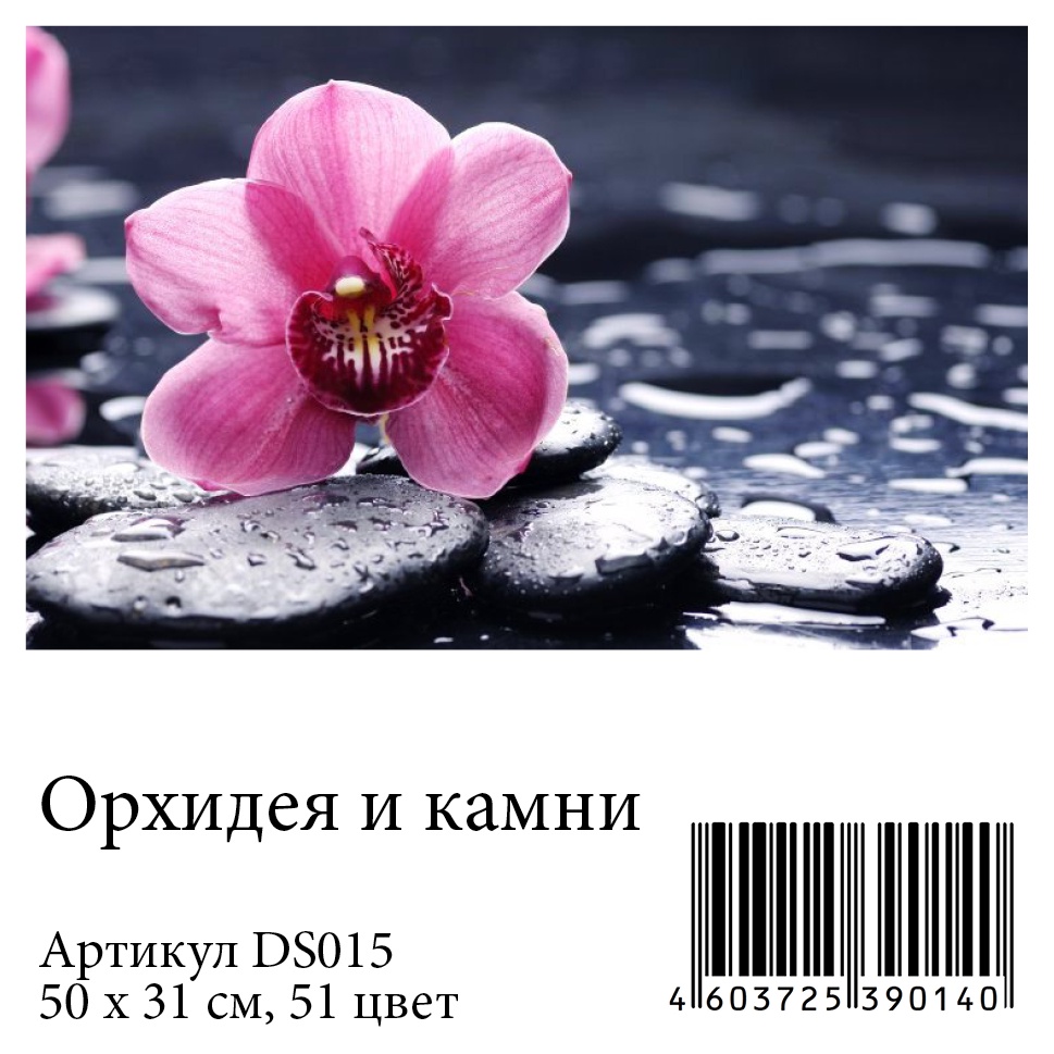 фото Алмазная мозаика Яркие Грани "Орхидея и камни" (DS015), размер 50х31см, 51 цвет