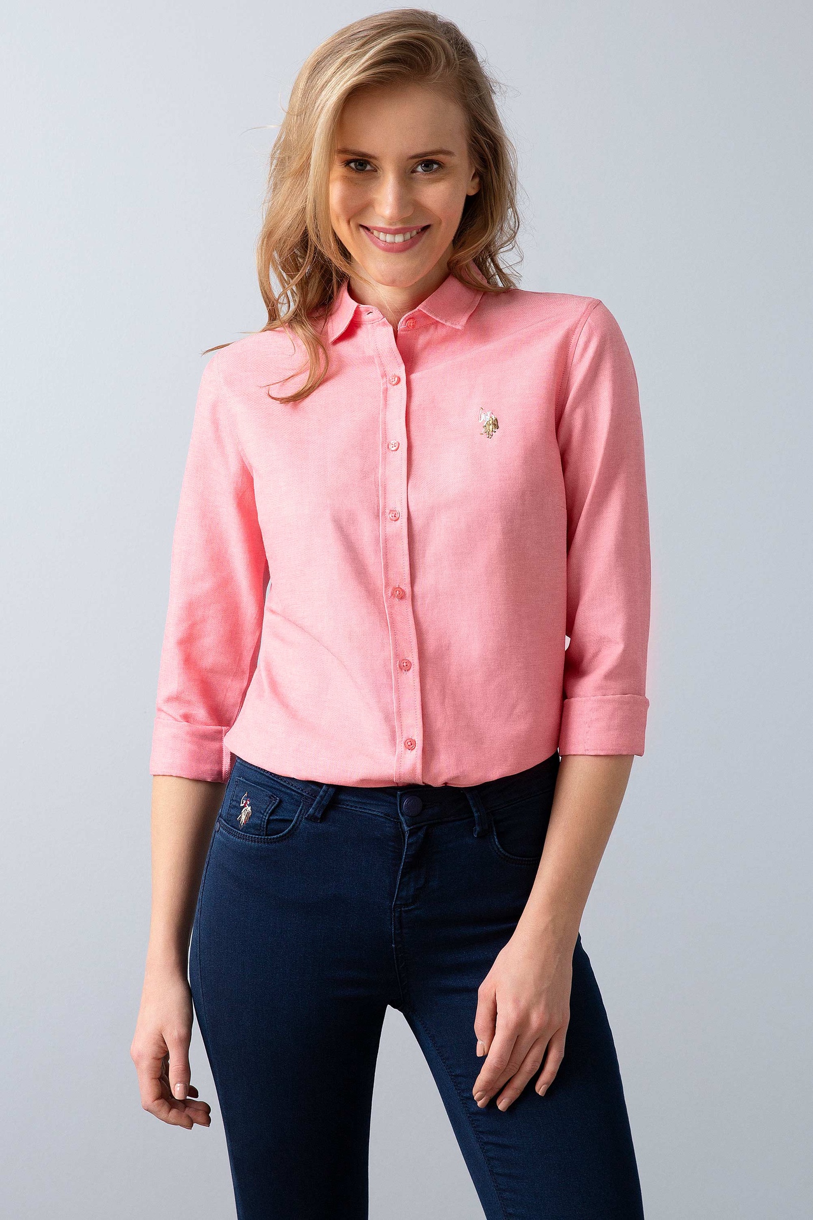 U.S.Polo Assn розовая рубашка