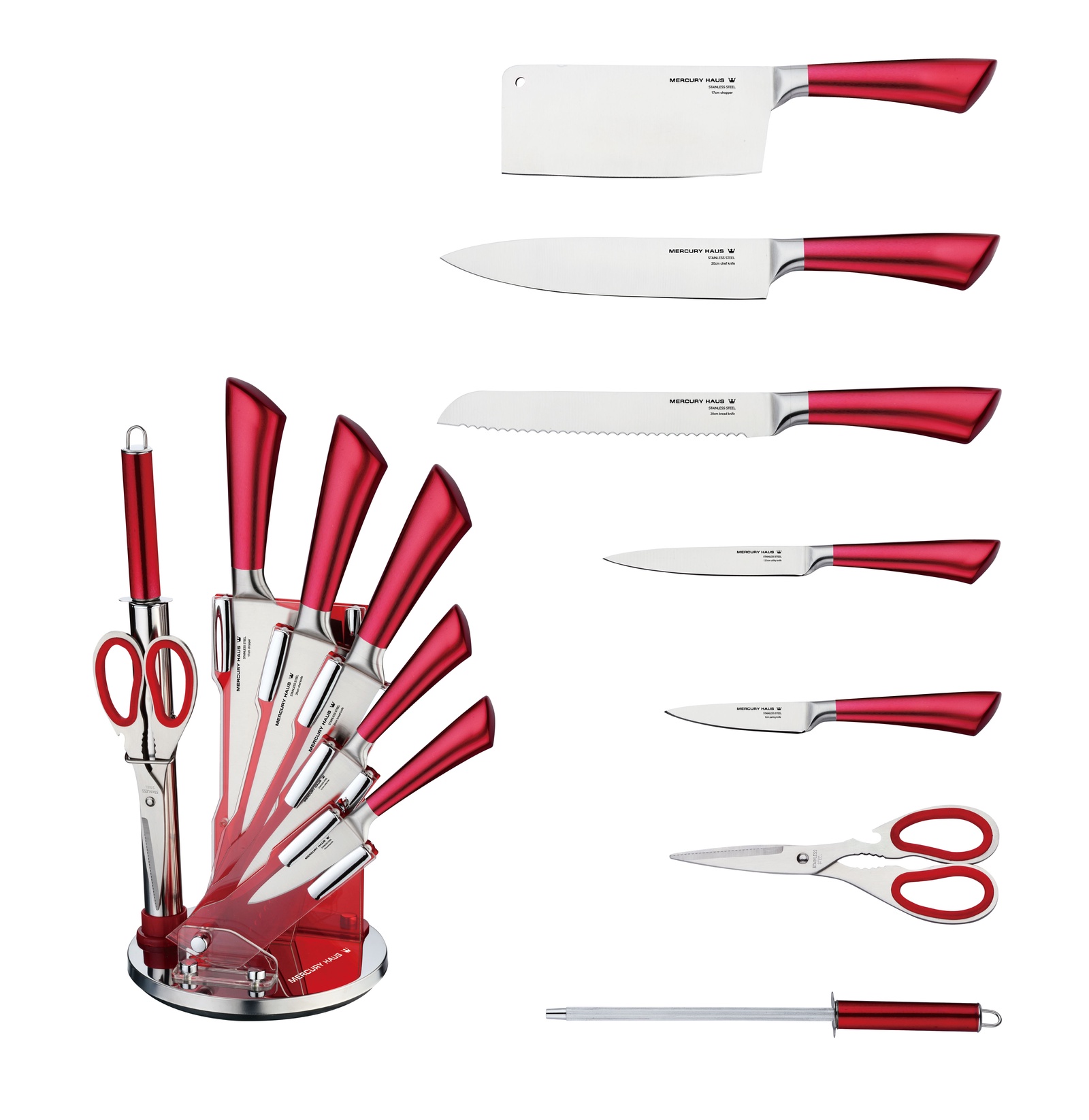 фото Набор кухонных ножей Mercury Haus MC - 6153, красный