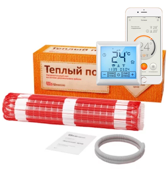 фото Теплый пол Warmstad Нагревательный мат WSM-100-0,65 м² с терморегулятором MCS 350