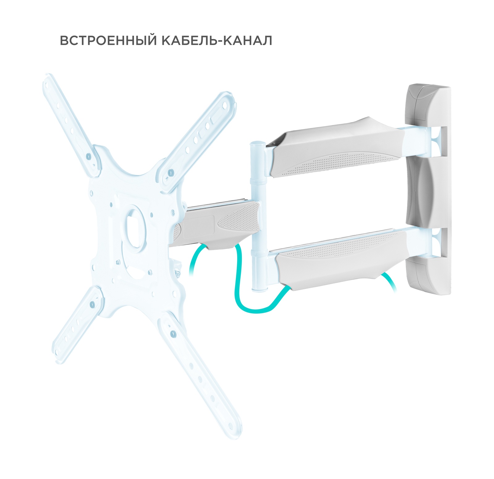 фото ONKRON наклонно-поворотный кронштейн для ТВ 32"-55", белый M4