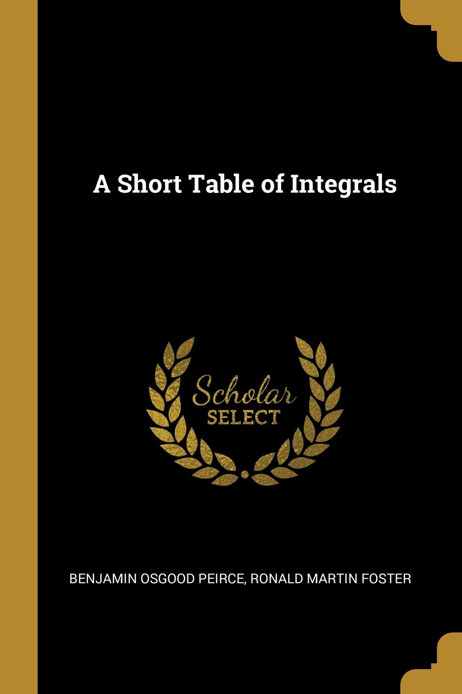 A Short Table of Integrals