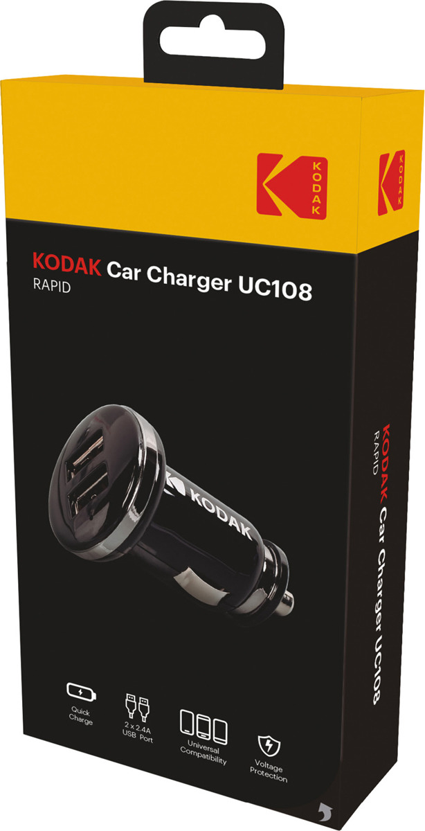 фото Автомобильное зарядное устройство Kodak, UC108, черный