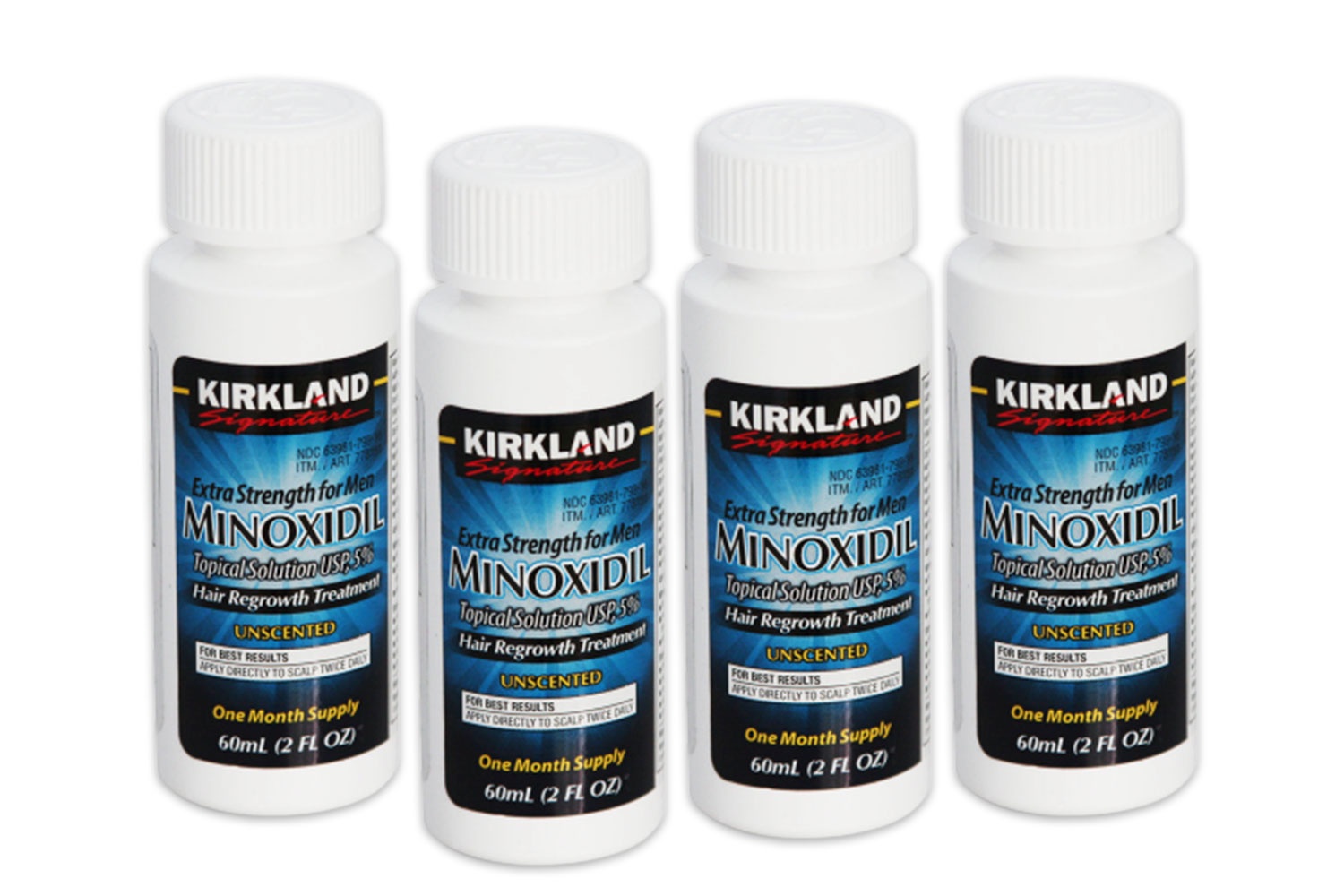 фото Сыворотка для роста волос Minoxidil Kirkland 4 флакона 5%, средство от выпадения волос Kirkland minoxidil signature