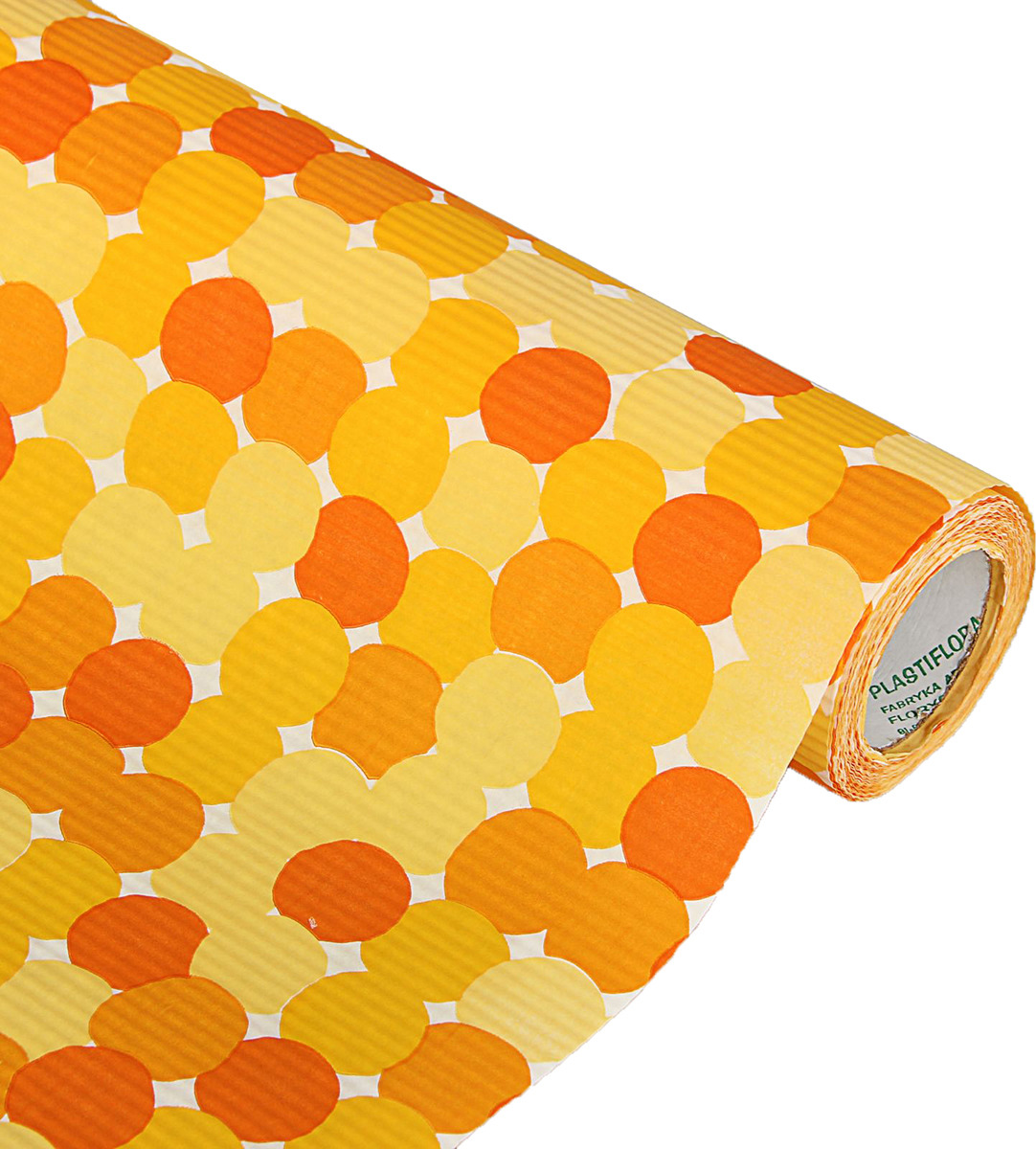 фото Бумага упаковочная Круги, 1581352, желто-оранжевый, 0,5 х 10 м