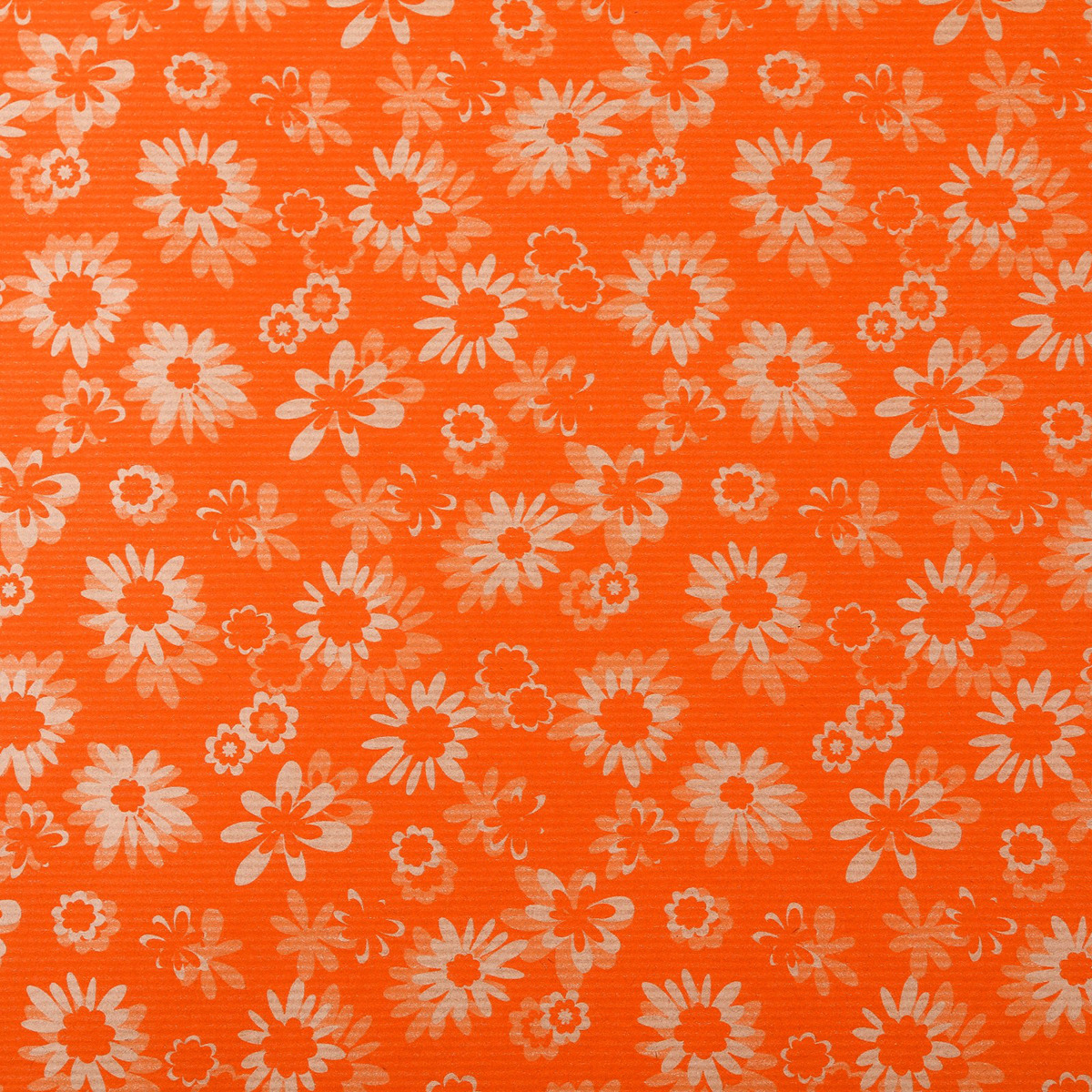 фото Бумага для декорирования Цветы, 3730584, оранжевый, 0,7 х 10 м
