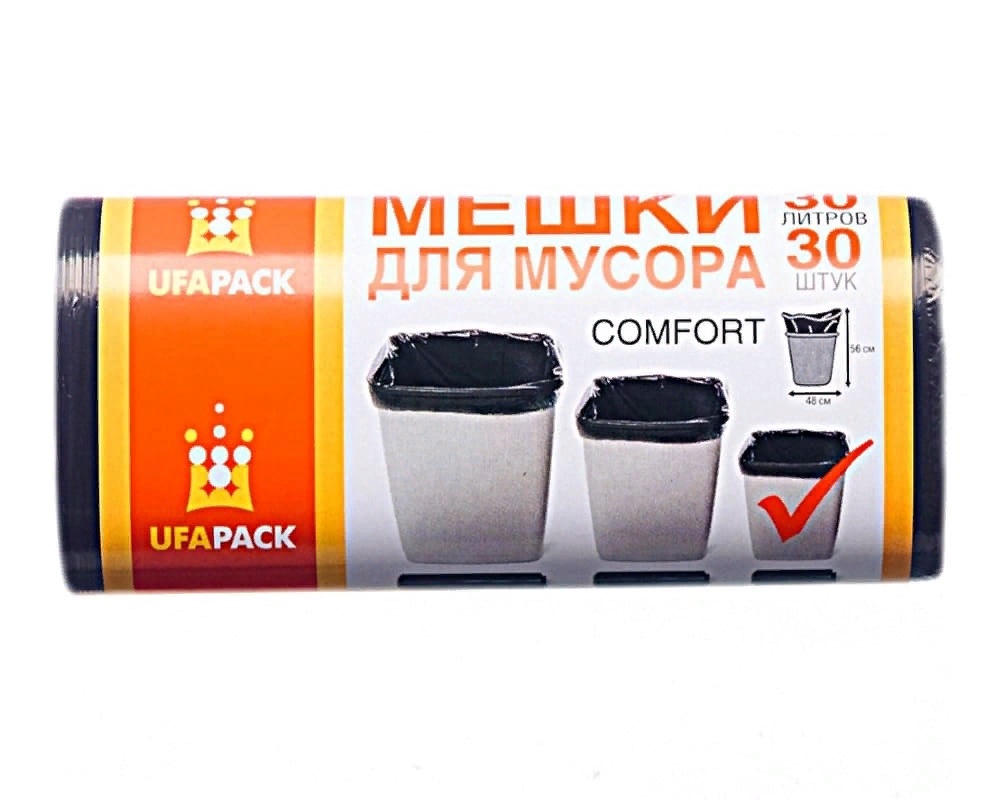 фото Мешки для мусора UFAPACK 30 л. 30 шт. Черные