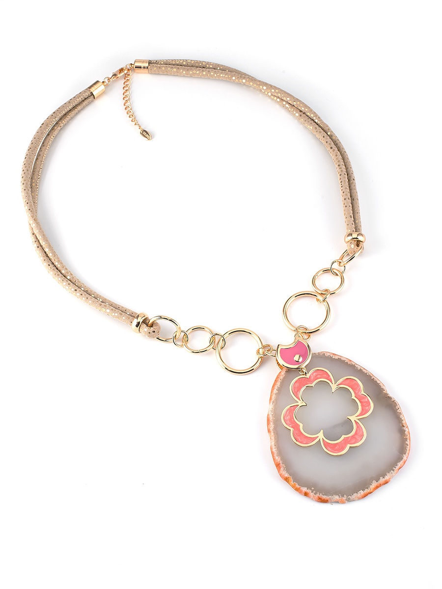 Колье/ожерелье бижутерное Selena 10120211, бежевый, розовый